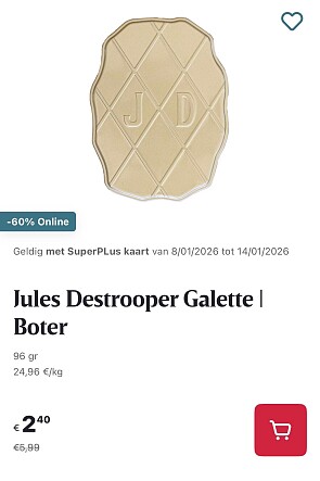 Jules Destrooper gallette boter -60% op Delhaize.be
