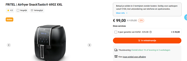 FRITEL | Airfryer SnackTastic® 6902 XXL - goede reviews!