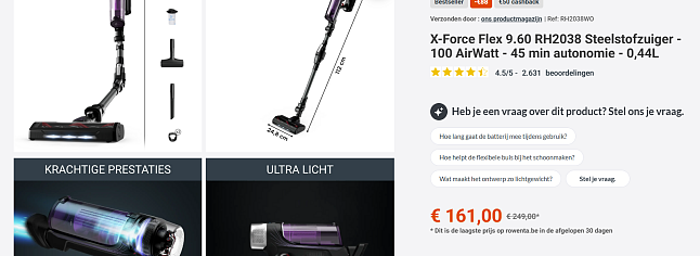 Rowenta X-Force Flex 9.60 RH2038 Steelstofzuiger