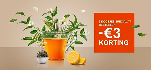€3 korting per 5 doosjes SPECIAL.T
