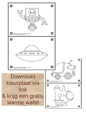 Kleurplaat Technopolis = gratis warme wafel