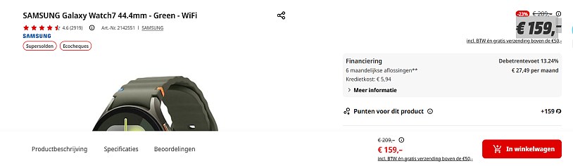 SAMSUNG Galaxy Watch7 44.4mm - Green - WiFi