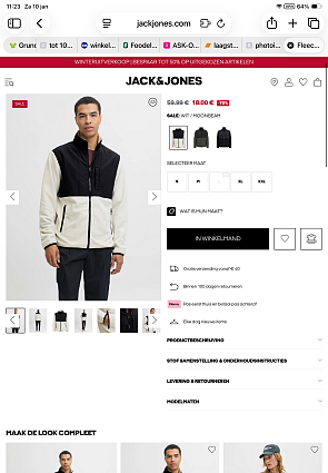Jack&Jones Fleece jas -70%