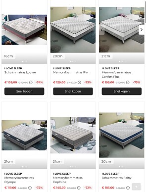 i love sleep matrassen -74%