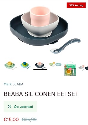 Béaba siliconen eetset 4-delig -59%
