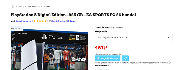 PlayStation 5 Digital Edition - 825 GB – EA SPORTS FC 26 bundel