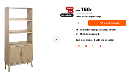 -50% Vitrinekast San Dona Naturel