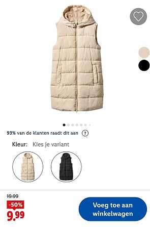 Lange bodywarmer voor dames -50%