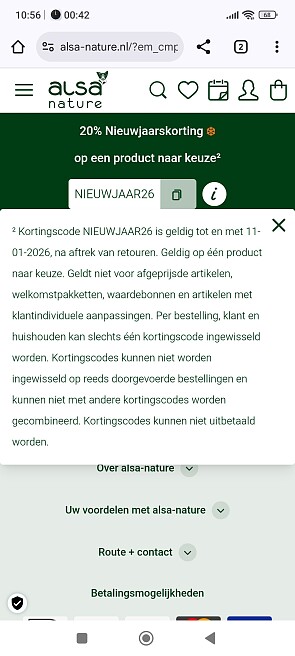 20% korting bij alsa-natura