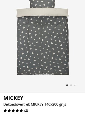 Dekbedovertrek MICKEY 140x200 grijs