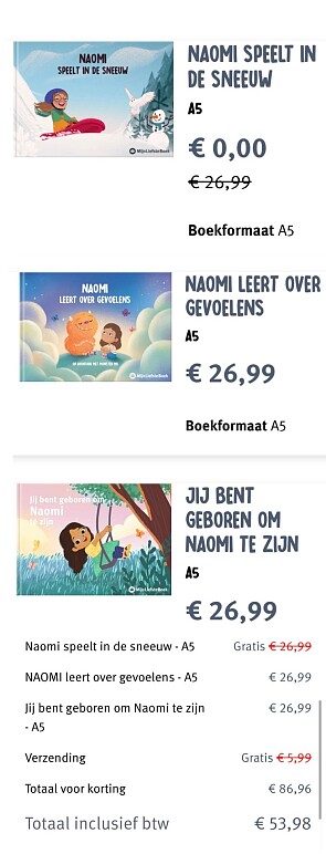 Gepersonaliseerde kinderboeken 2 + 1 gratis