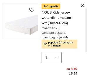 1 + 1 op beddengoed 1 pers