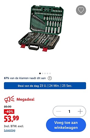Dopsleutelset, 216-delig -40%