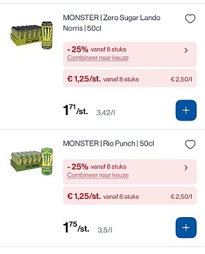 Monster energiedrank in promo