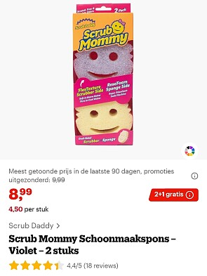 2+1 gratis op Scrub Daddy bij Bol