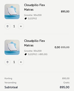 Cloudpillo matrassen 1+1