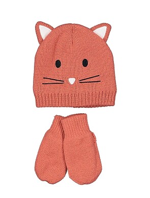 Muts en wanten roze maat 6 tot 12 maanden