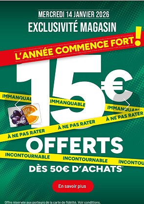 15 euro aangeboden vanaf aankoop 50 euro