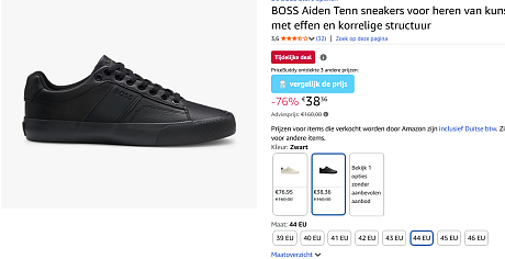 Boss sneakers voor 38.36€