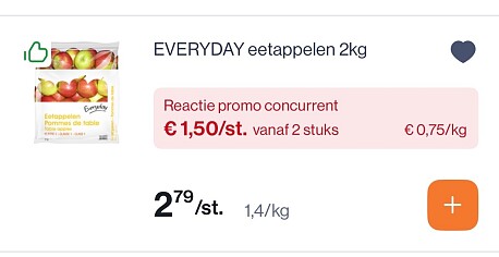 Eetappelen goedkoper en mango -50%