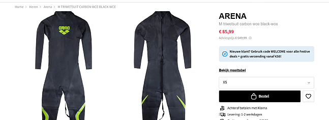 Arena W Triwetsuit black AR1A631-50 - heren maat XS hoge korting