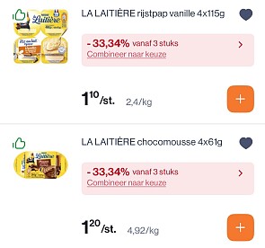 La laitiere dessertjes aan mooie prijs bij Colruyt