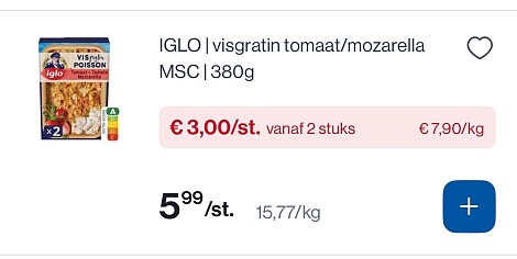 Iglo vis 🐟 -50% bij Colruyt