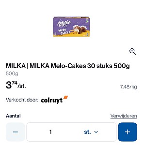 Milka melo cakes 30 st - 500 gram -50%