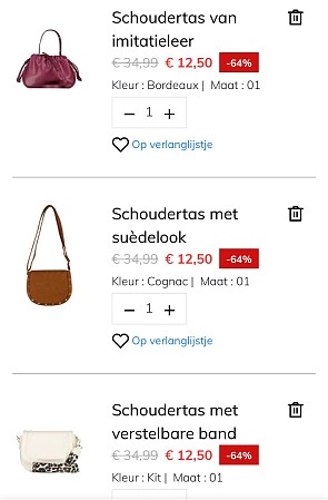 Schoudertassen -64%