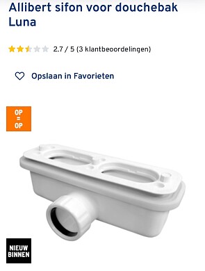 Allibert sifon voor douchebak Luna -70%