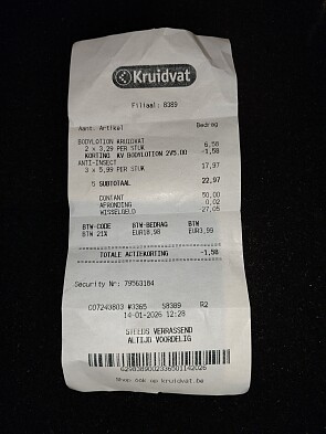 Body lotion Kruidvat 2 voor €5