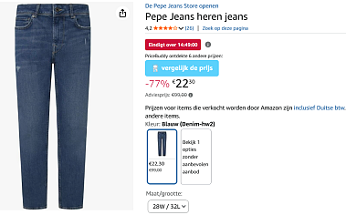 Pepe Jeans heren jeans aan -77%
