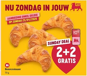 Botercroissant 🥐 2+2 gratis bij Delhaize op 25/1/26