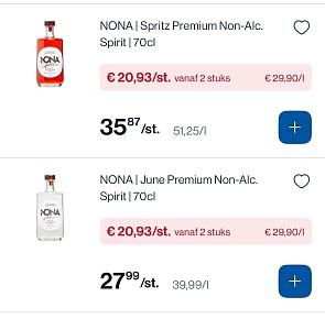 Nona spritz alcohol free 70 cl voor 20,92€/fles