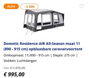 Dometic opblaasbare caravan voortent