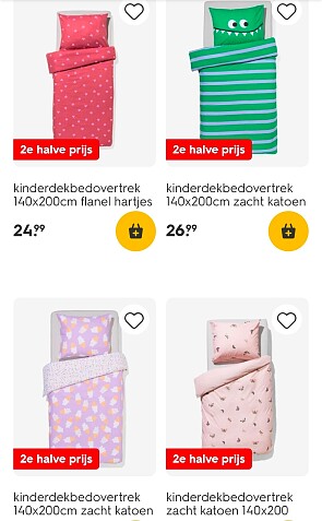 Beddengoed, dekbedden en kussens in promotie bij Hema