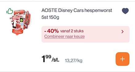 Aoste Disney worstjes in mooie promo bij Colruyt
