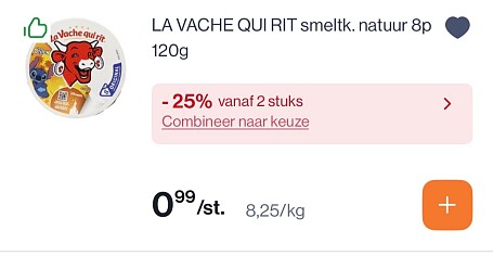 La vache quirit smeltkaas natuur 8 p mooie promo