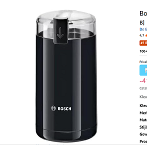 Elektrische koffiemolen van Bosh in promotie