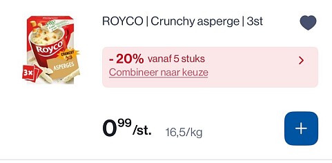 Royco soepjes 3 st en 4 st in promo