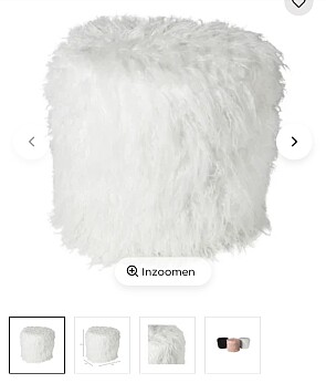 Poef fluffy wit -70%