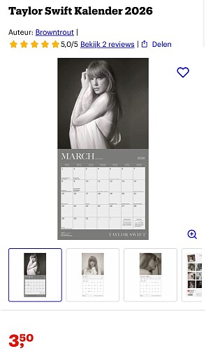 Taylor Swift Kalender 2026 -75%