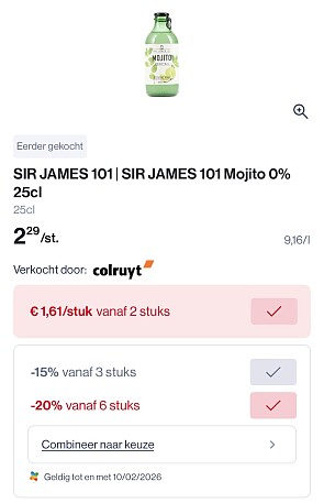 Sir James drankjes 0% in promo