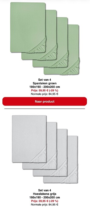 4 Hoeslakens -29%
