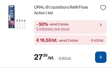 Oral B opzetborsrel refill floss in promo