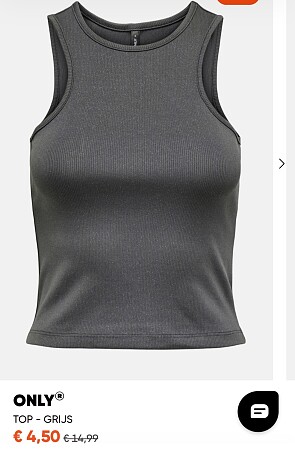 Only grijze top maat XS-70%