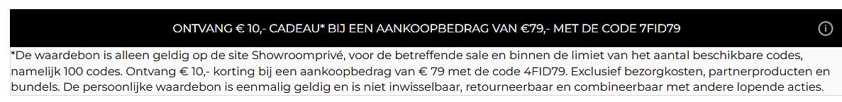 -€10,00 vanaf €79,00 bij Showroomprivé