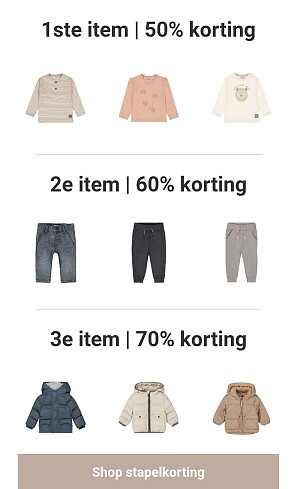 Stapelkorting tot -70% op alle sale bij Dirkje