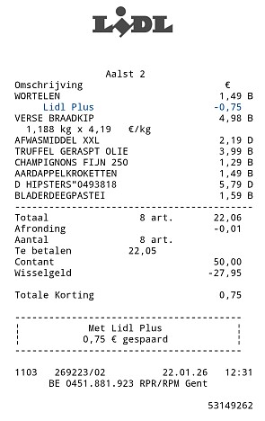 Lidl wortelen aan €0,74 voor 1 kg