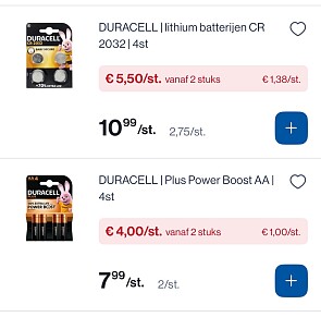 Duracell batterijen -50%